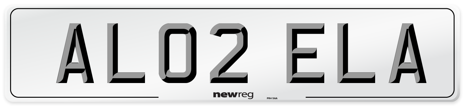 AL02 ELA Number Plate from New Reg
